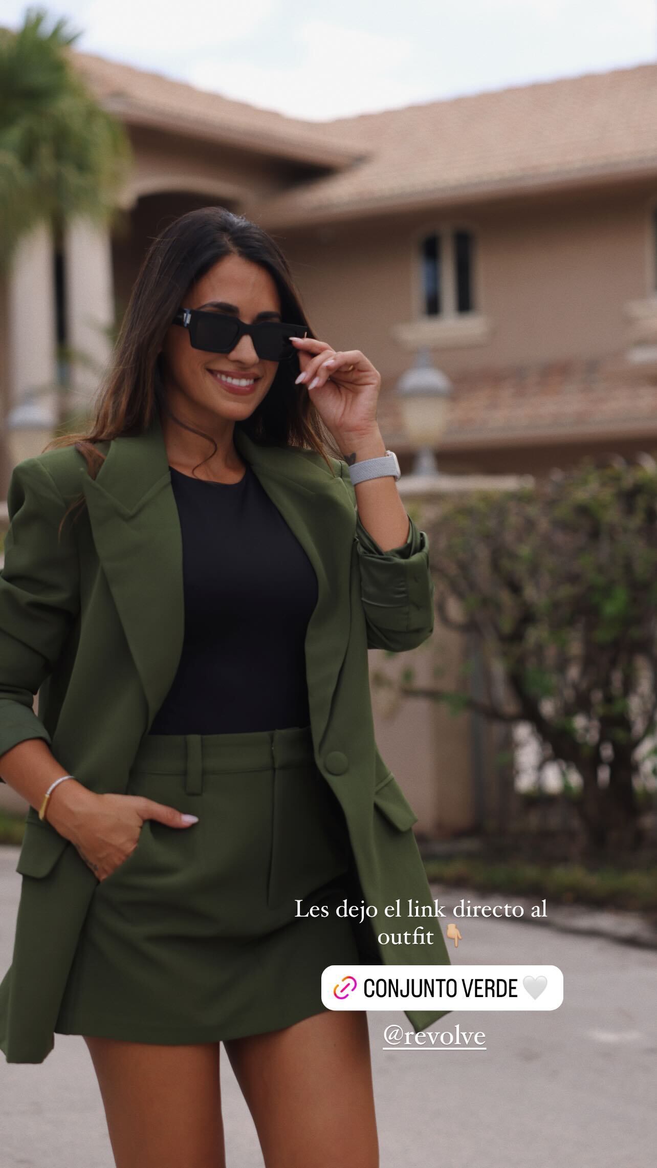 Antonela Roccuzzo brilló con un conjunto verde