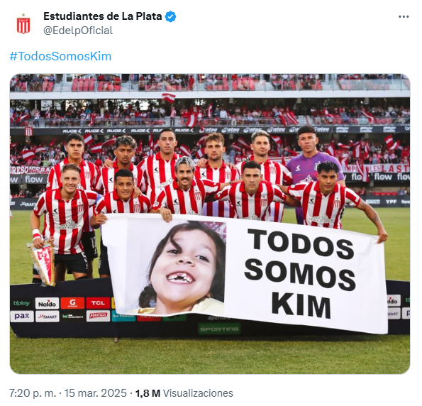 El homenaje que Estudiantes de La Plata hizo para Kim.