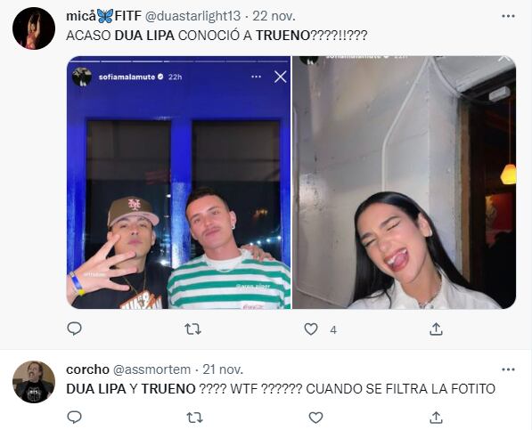 Dua Lipa y Aron Piper coincidieron con Trueno en Los Ángeles  y revolucionaron las redes