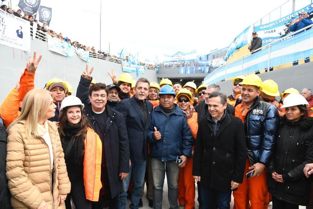 Sergio Massa en la inauguración del bajo nivel.