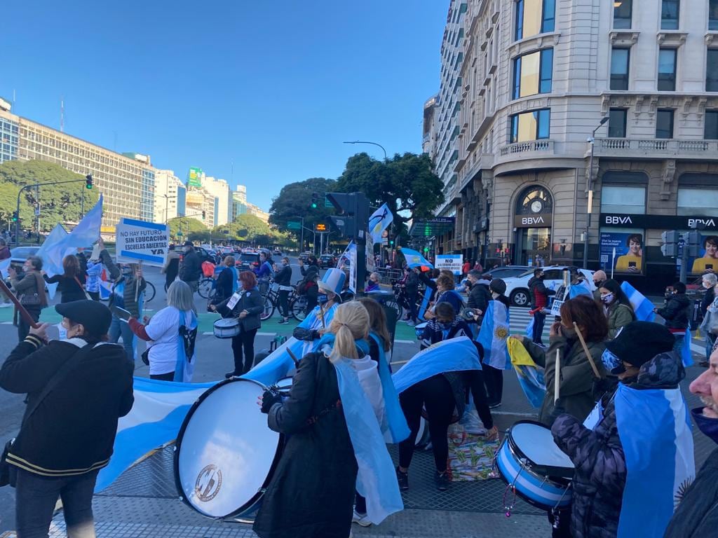 Protesta contra las restricciones del Gobierno en el Obelisco