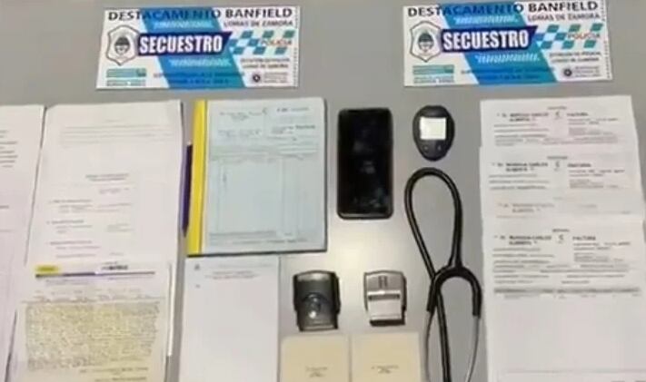 Secuestro de elementos al falso médico