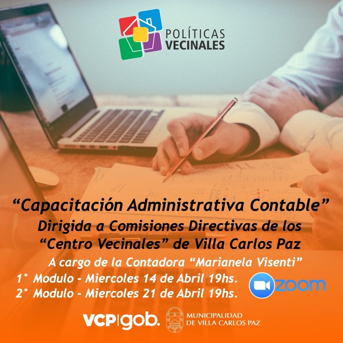 Capacitación administrativa constatable destinada a las comisiones directivas de los centros vecinales de Carlos Paz.