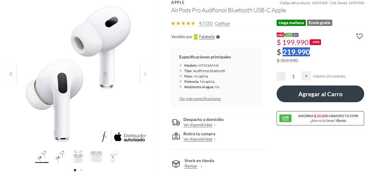 Esto es lo que valen los AirPods en Chile.