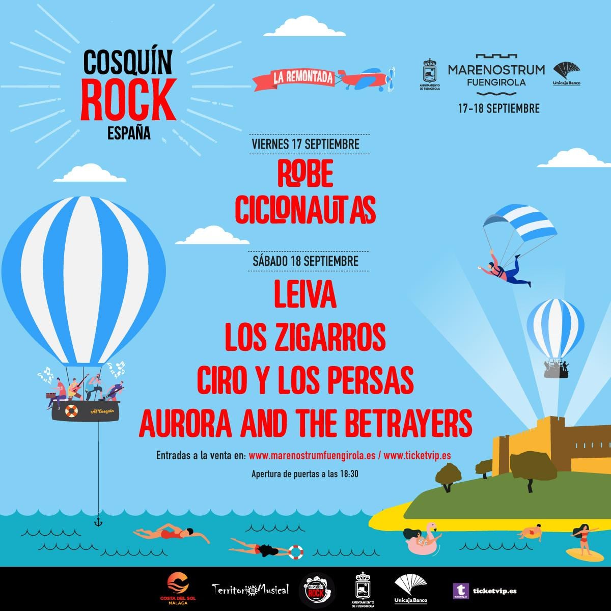 Programa de la primera edición del Cosquín Rock España. (CRE)