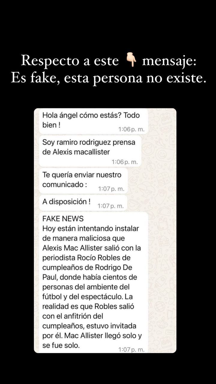 La periodista compartió una captura de pantalla para defenderse.