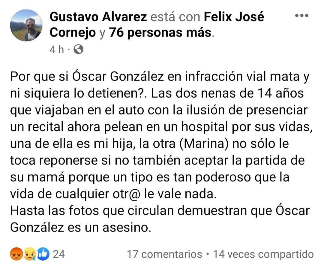 El dolor y reclamo del papá de una de las adolescentes hospitalizadas.