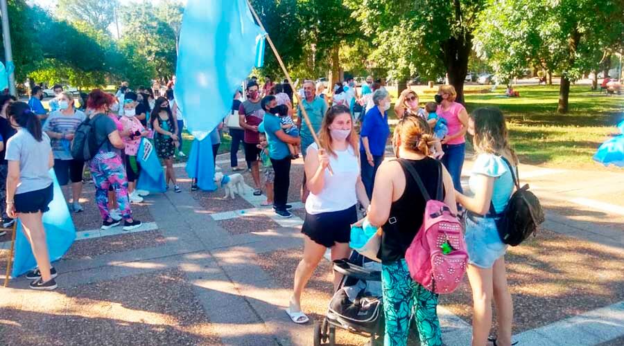 Los manifestantes en General Pico 