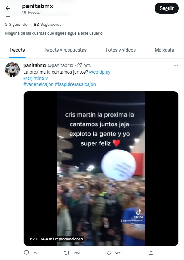 El colaborador de la producción utillizó la melodía de "viva la vida" para llamar la atención del público. (Twitter).