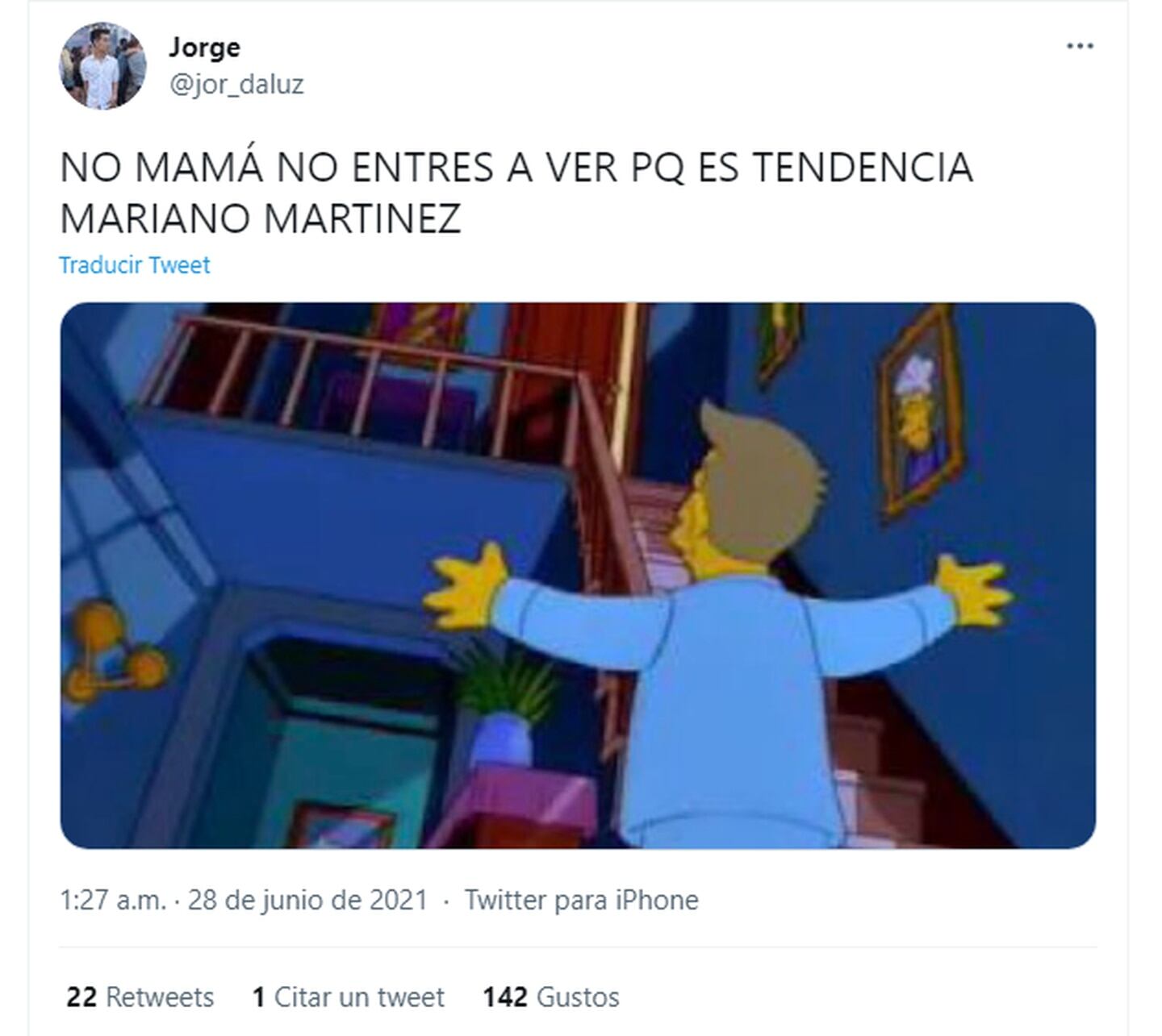 Uno de los memes del cover de Mariano Martínez.