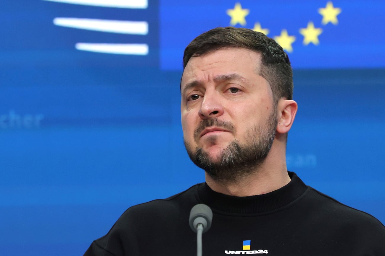 Zelenski habló ante el parlamento europeo en Bruselas. Foto: AP.