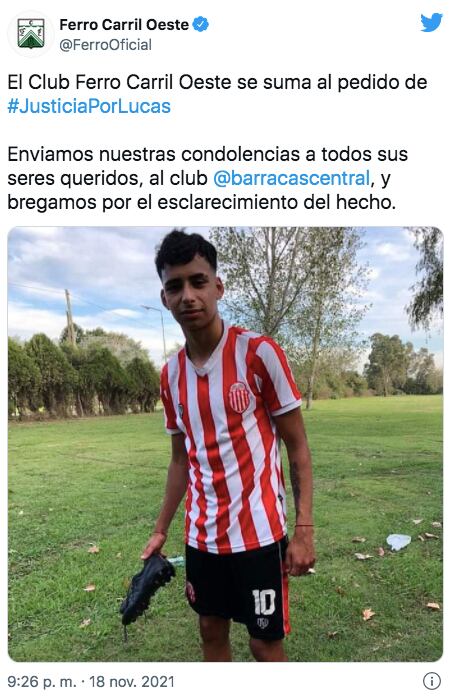 El pedido de Justicia por Lucas de los clubes del fútbol argentino.