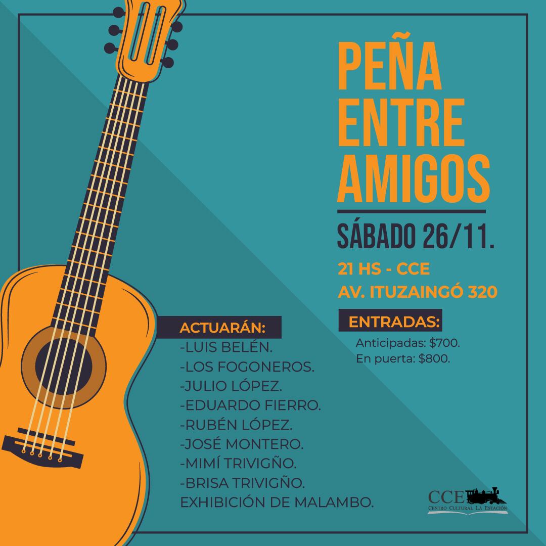 Peña “Entre Amigos” en el Centro Cultural La Estación de Tres Arroyos