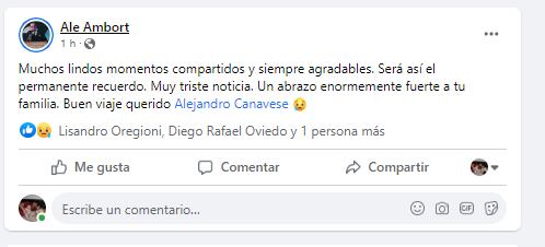 El presidente comunal de Susana también se despidió por las redes de Alejandro Canavesse