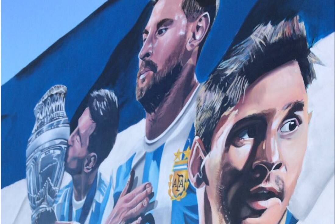 Mural de Lionel Messi en San Francisco,