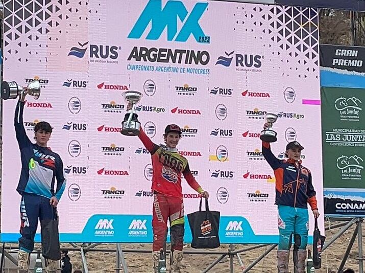 Benjamín Pascual, ganador en Catamarca, en el Argentino de Motocross.