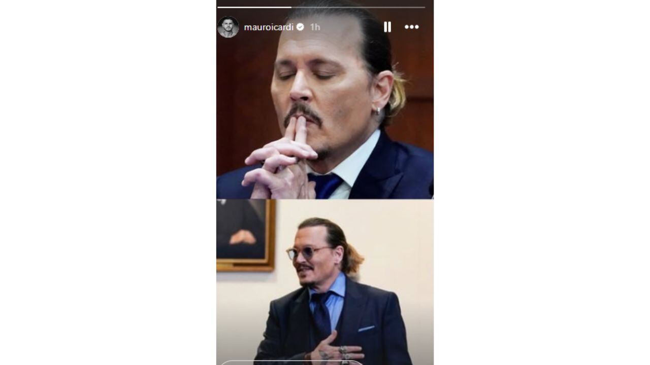 Las fotos de Johnny Depp publicadas por Mauro Icardi durante su juicio contra Amber Heard.