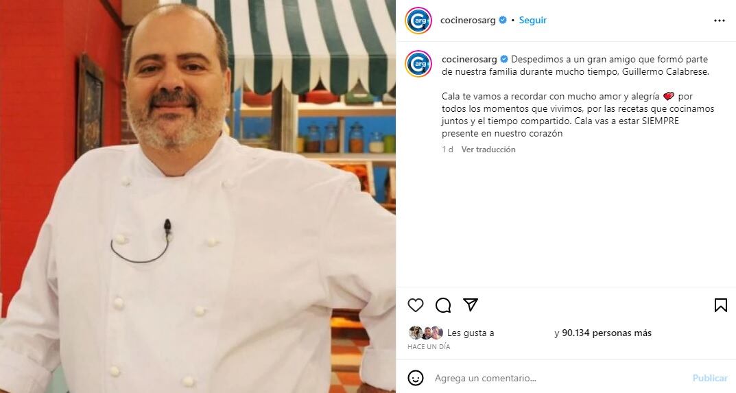 El último adiós a Guillermo Calabrese: la despedida de sus colegas en la cocina