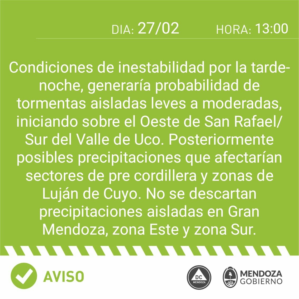 Defensa Civil anunció la formación de tormentas para la tarde y noche de este domingo.