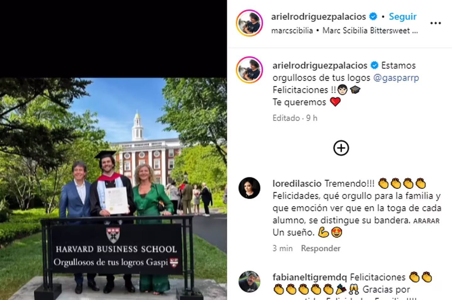 El hijo mayor de Ariel Rodríguez Palacios que estudió en Harvard