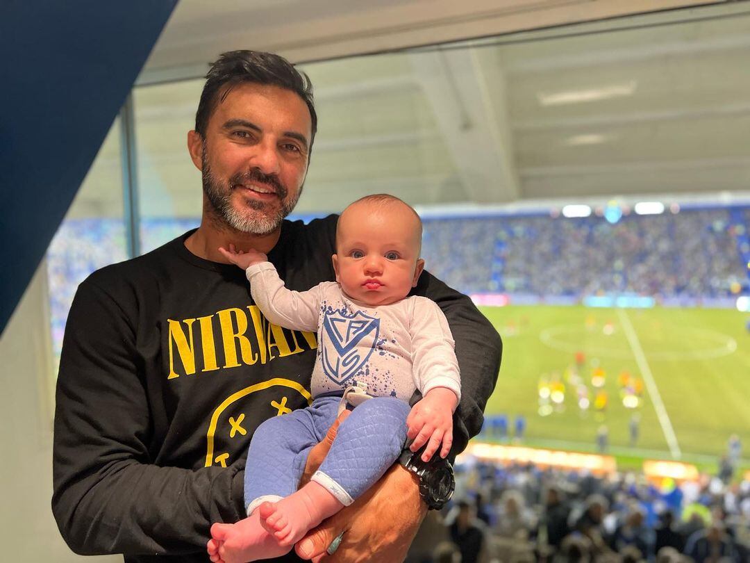 Luca y su papá, por primera vez en la cancha