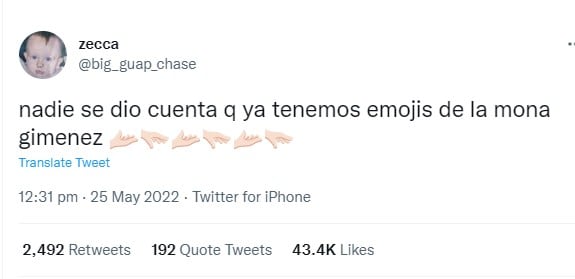 El tweet que lanzó el "emoji de la Mona".