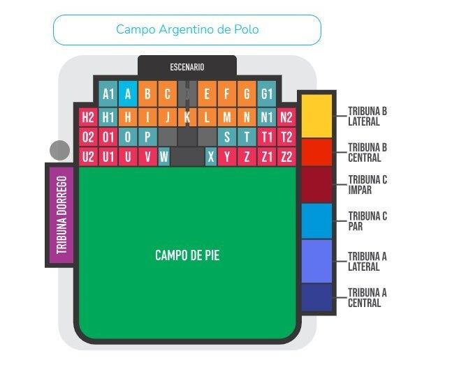 Mapa con los puntos del Campo Argentino de Polo