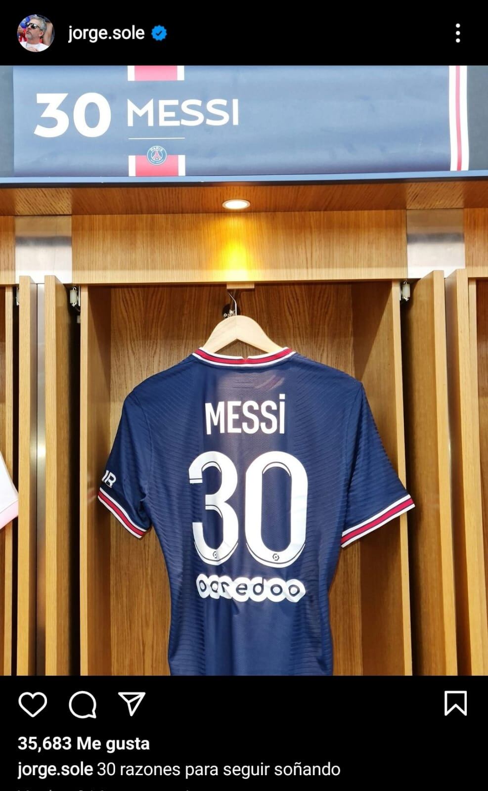 El posteo de Jorge Messi luego de la llegada de Lio al PSG.