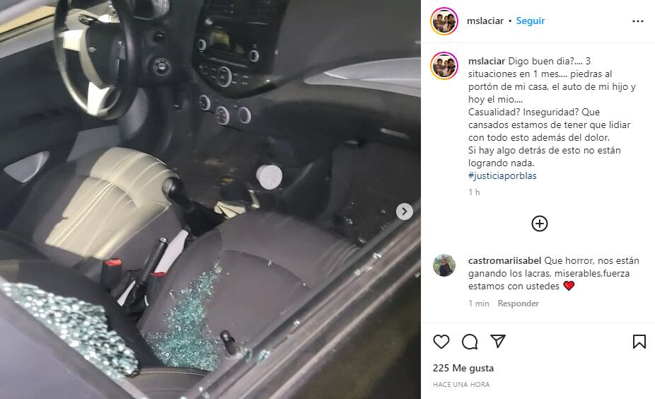 El descargo en Instagram de Soledad Laciar, la madre de Blas Correas.