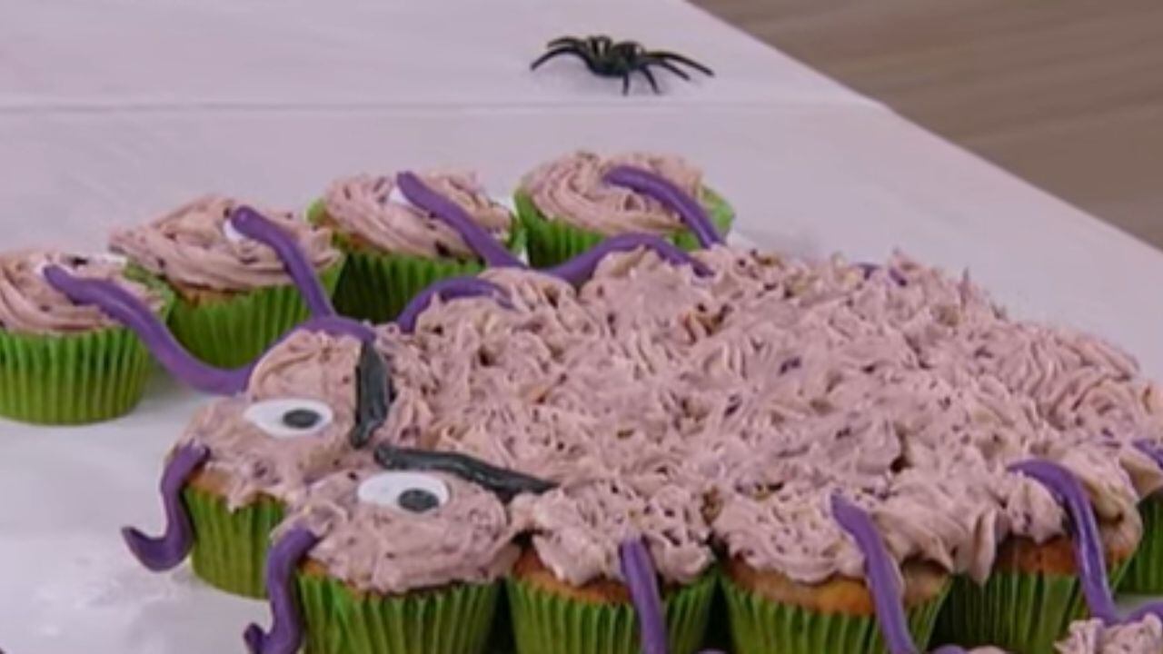 Los cupcakes de Damián De Santo con temática de araña.