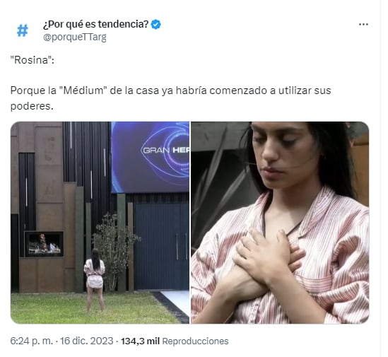 Rosina de Gran Hermano 2024 es una médium