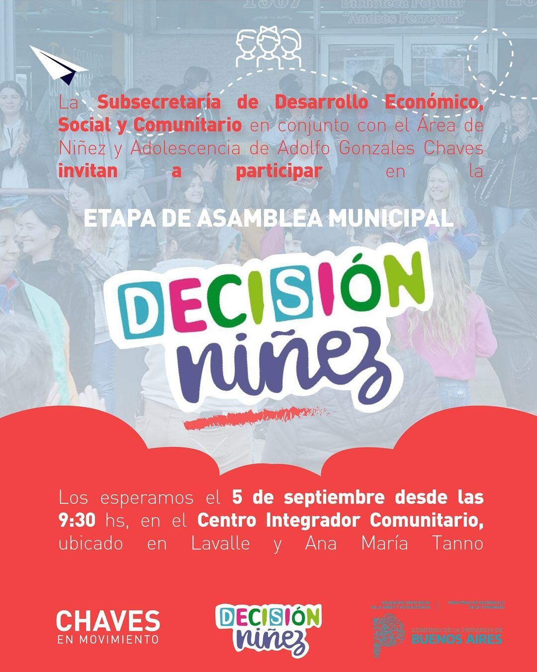 Etapa de Asamblea Municipal de “Decisión Niñez” en Gonzales Chaves