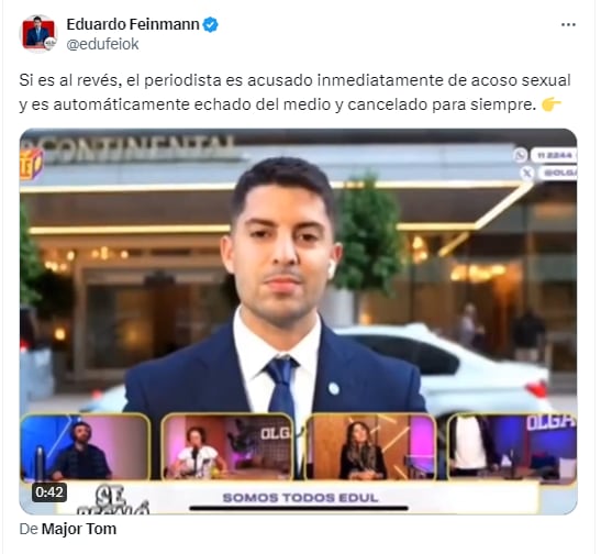 El Tweet de Eduardo Feimann sobre Nati Jota y Gastón Edul