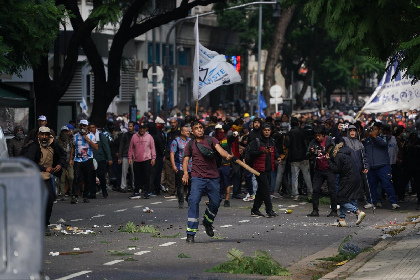 Manifestación en Avenida 9 de Julio.