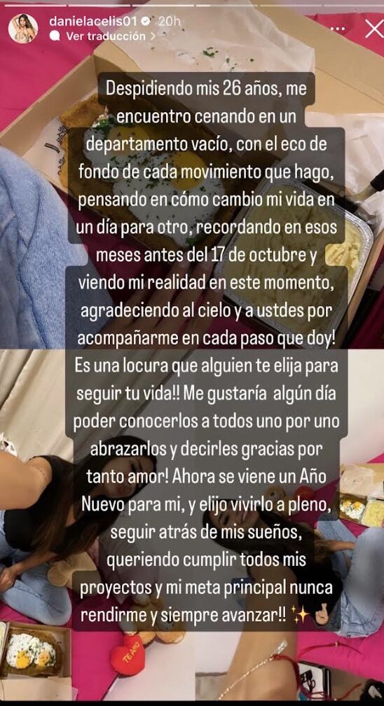 El mensaje reflexivo de Daniela en Instagram