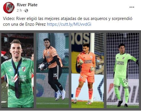 River Plate publicó en sus redes las mejores atajadas del 2021.