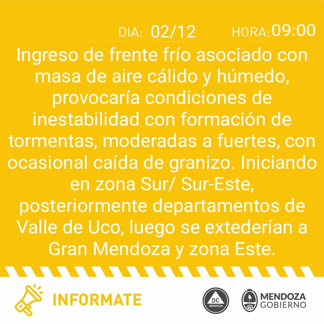 Defensa Civil informa