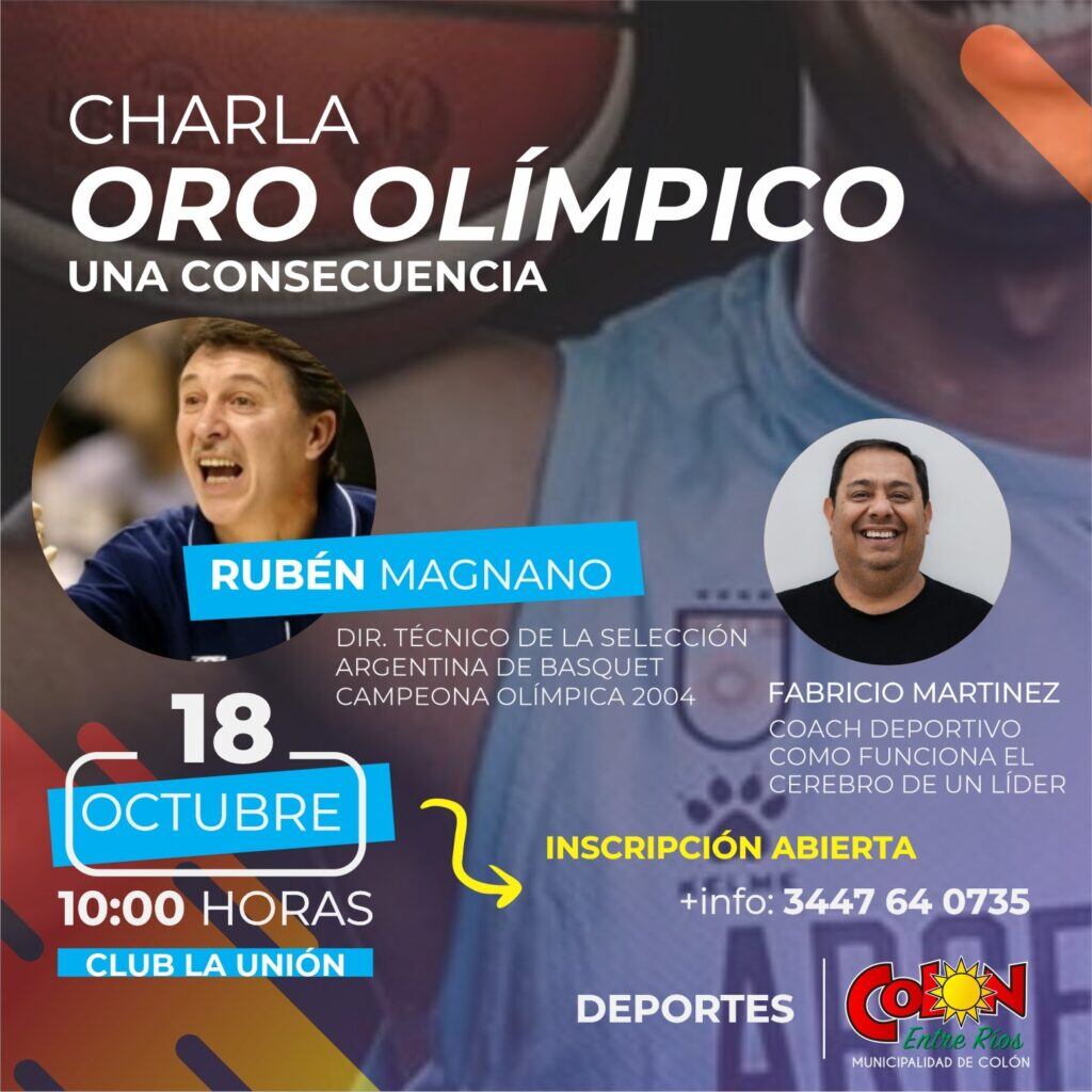 Rubén Magnano llega a Colón con su disertación “El Oro Olímpico, una Consecuencia”