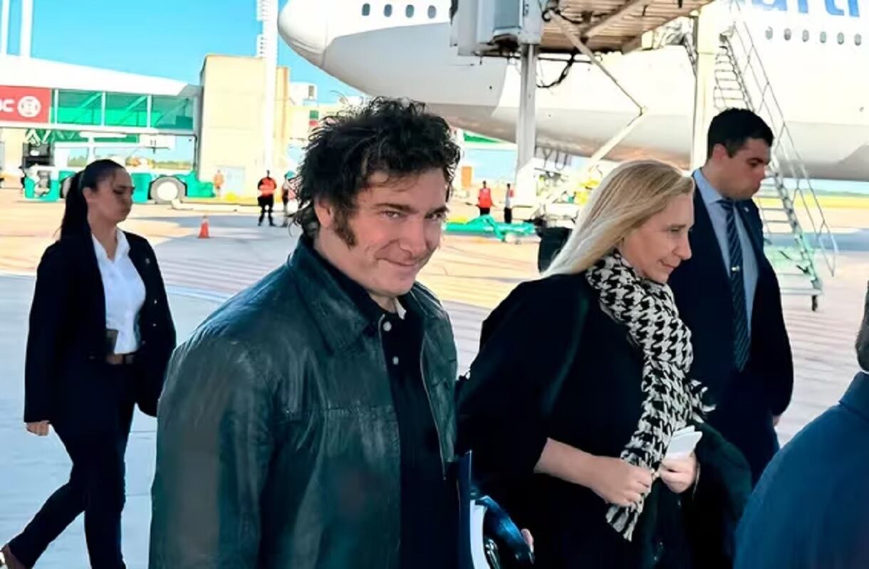 El presidente Javier Milei de camino a Davos (Gentileza)