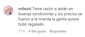 milezxl también se sumó a los comentarios y le dio la razón a la vendedora.