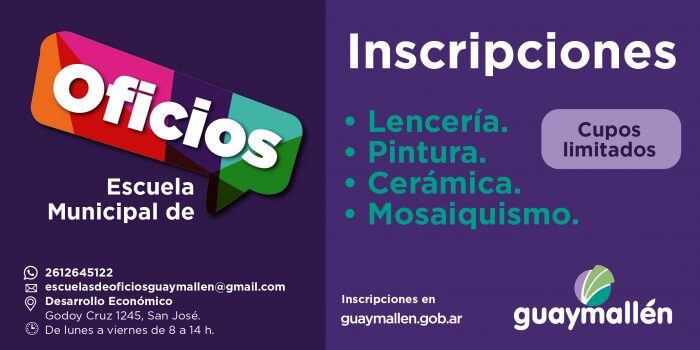 Información oficial sobre la escuela de oficios.