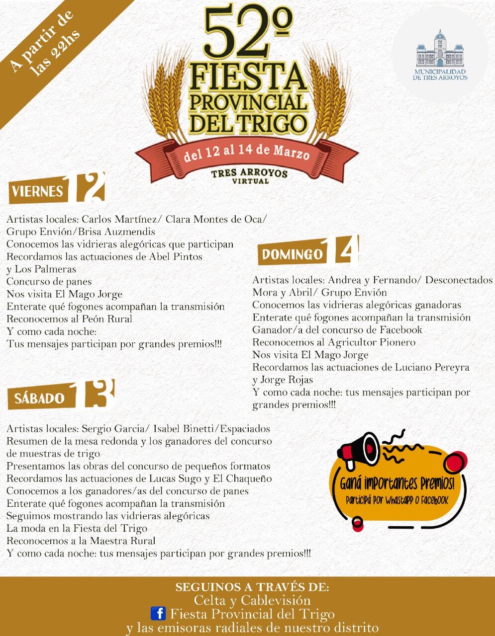 52º Fiesta provincial del Trigo Virtual