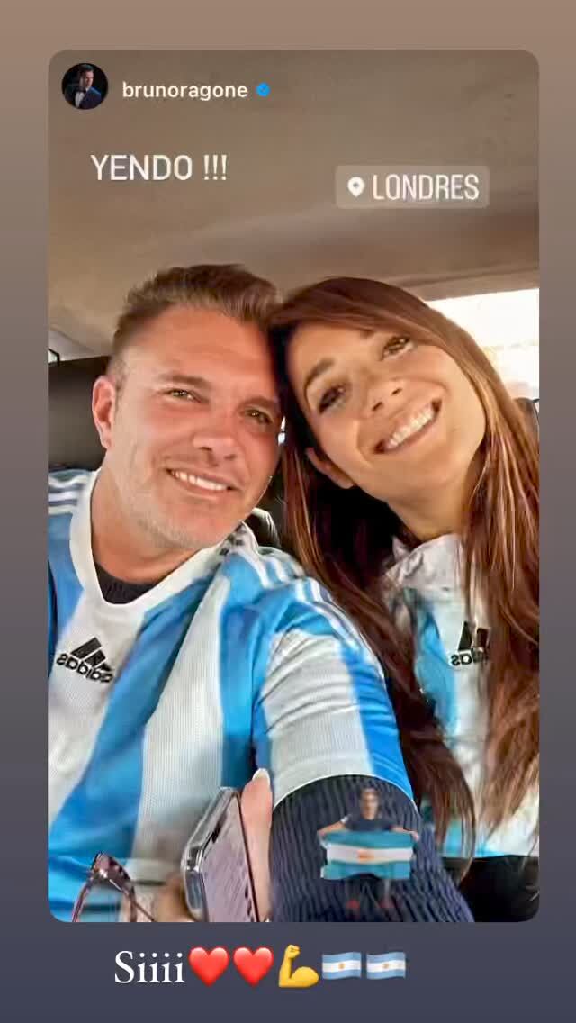 Gisela y Bruno camino al Estadio.