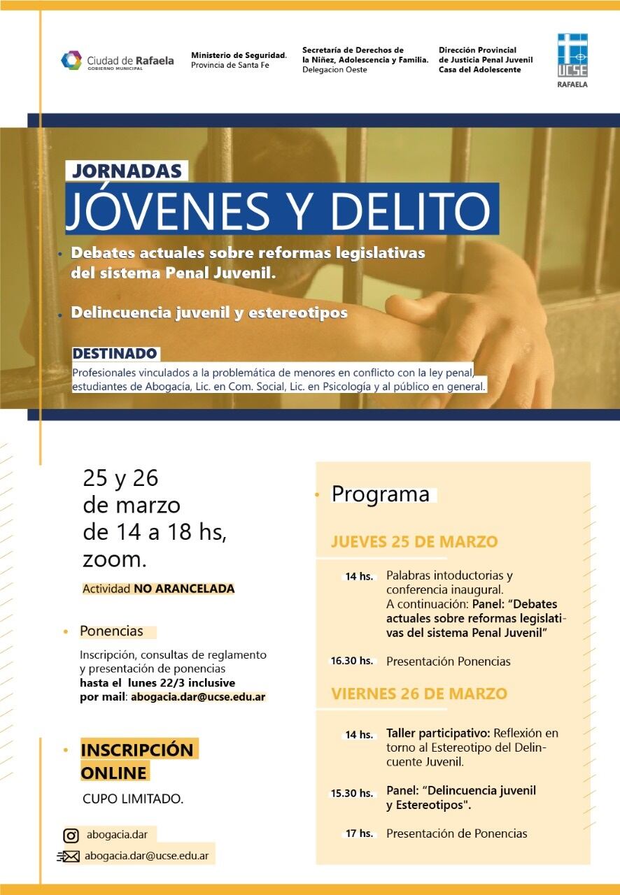 Programa de las jornadas sobre jóvenes y delitos