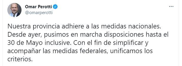 La provincia de Santa Fe se une a las medidas sanitarias de Nación.