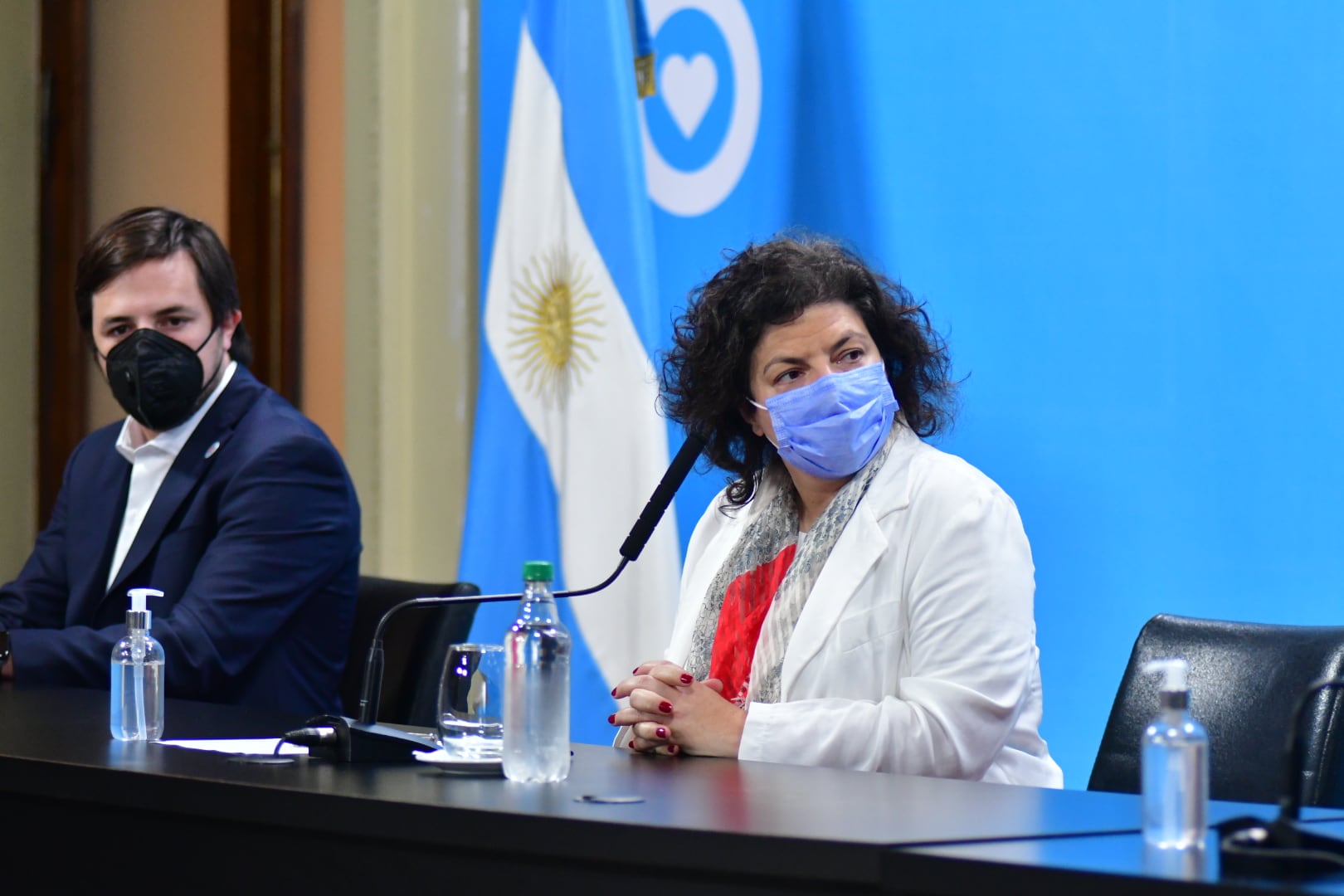 Carla Vizzotti y Nicolás Kreplak en conferencia de prensa. (Foto: Federico López Claro)