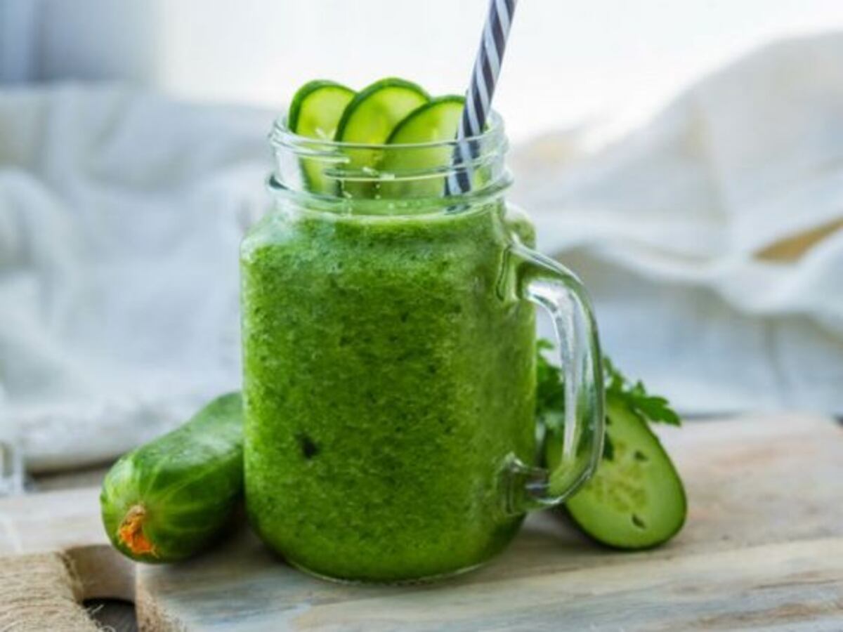 El jugo dietético de Jesica Cirio con pepino para mantenerse en forma