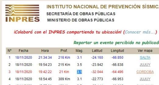 El Inpress aseguró que el movimiento sísmico fue de 3.1