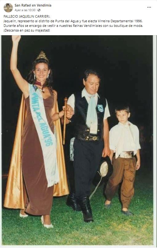 Murió una ex reina de la vendimia de San Rafael, tras una cirugía.