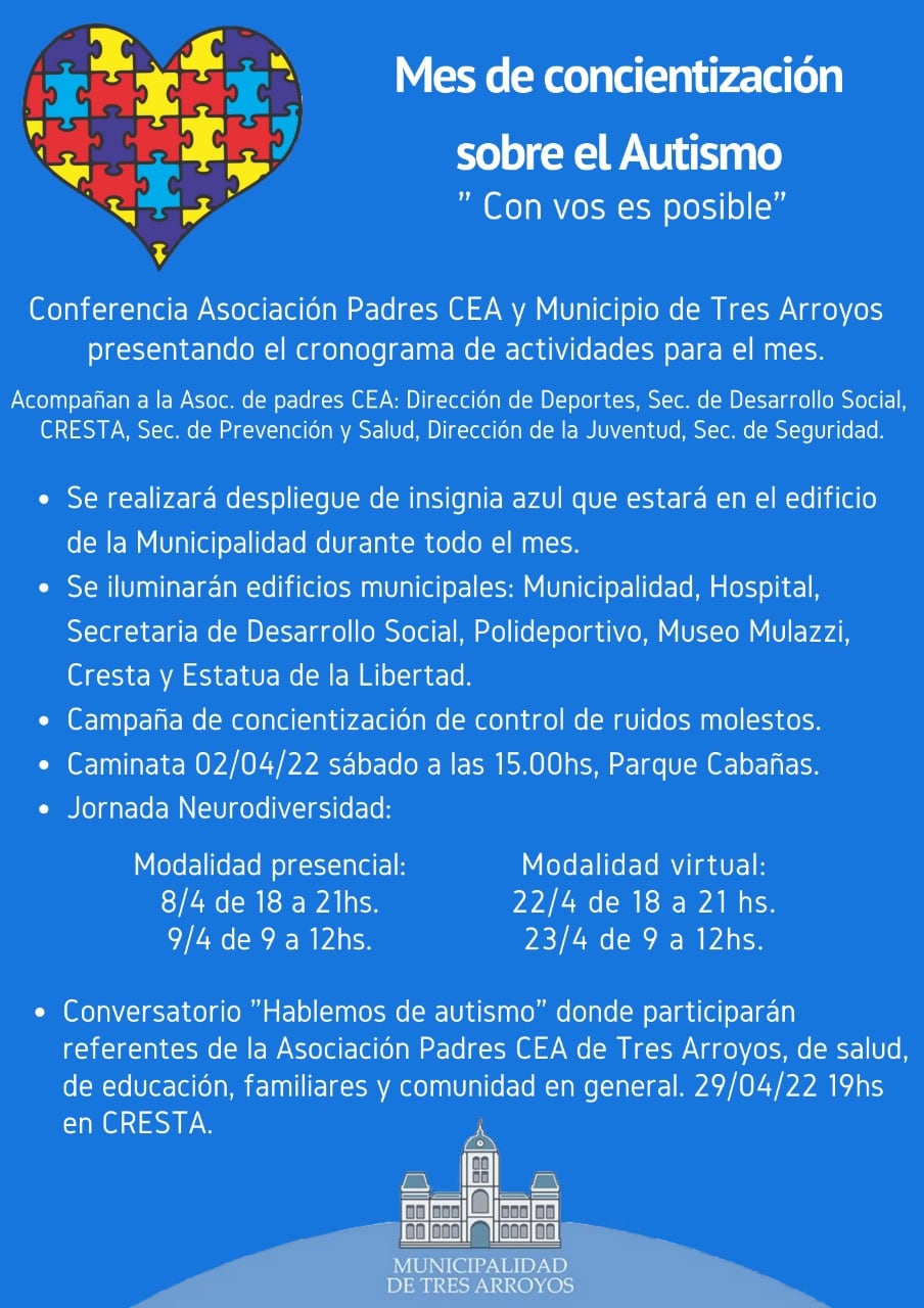 Actividades por el Día Mundial de la Concientización sobre el Autismo